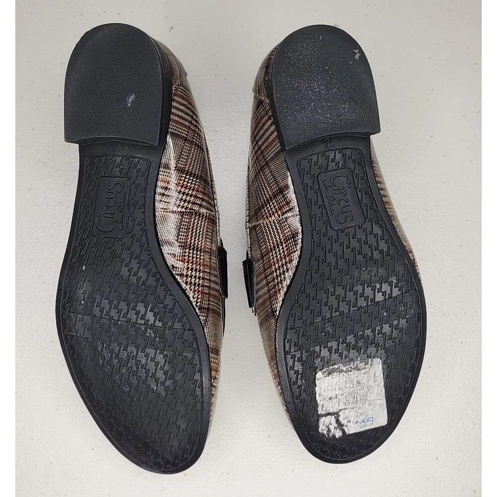Circus Sam Edelman Hannon Plaid Slip On Penny Loafers Womens Size 7.5 EUC